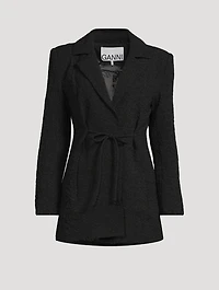 Textured Drawstring Blazer