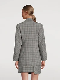 Single-Breasted Blazer Check Mix Print