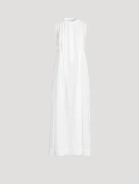 Lucca Organic Linen Pleat Front Long Dress