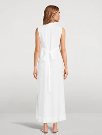 Lucca Organic Linen Pleat Front Long Dress
