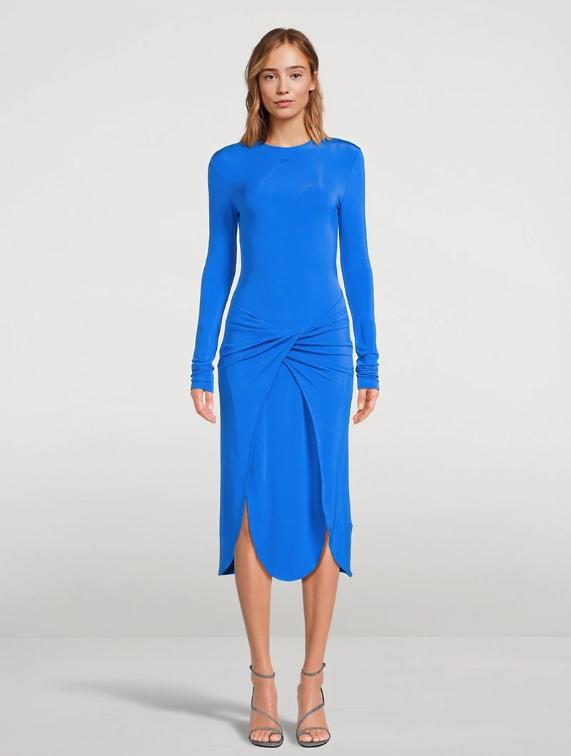 Crepe Twist Midi Dress
