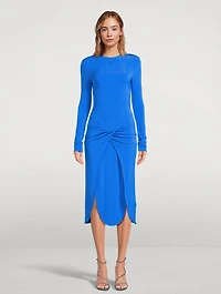 Crepe Twist Midi Dress