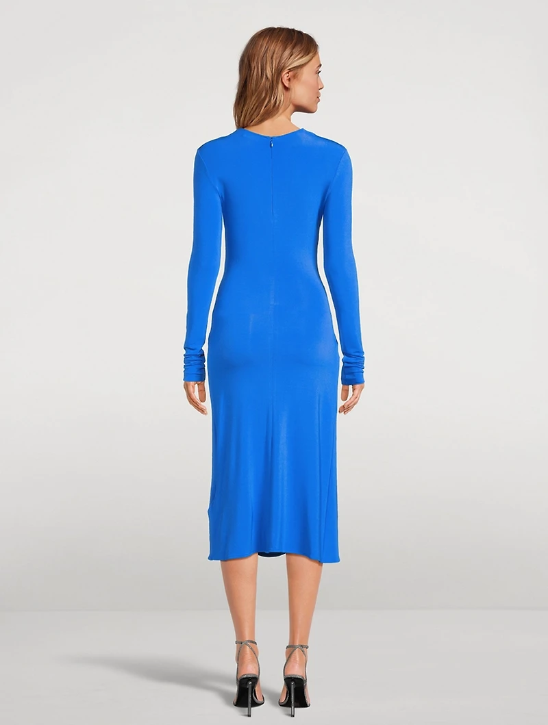 Crepe Twist Midi Dress