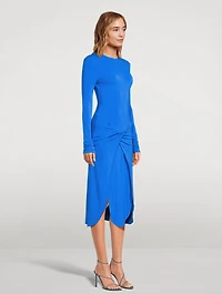 Crepe Twist Midi Dress