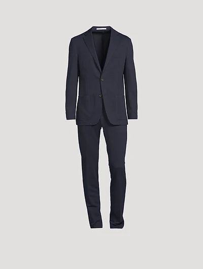 Cotton-Blend Seersucker Two-Piece Suit