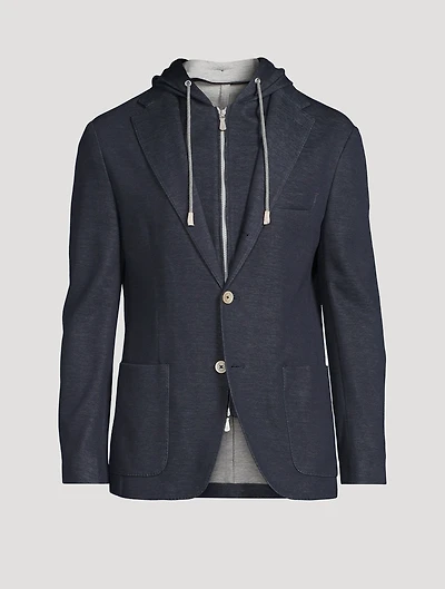 Cotton And Cashmere Jacket With Hood
