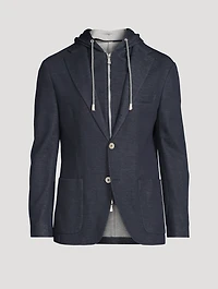Cotton And Cashmere Jacket With Hood