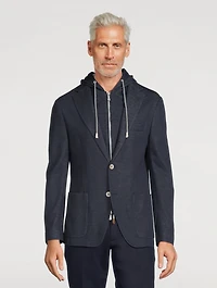 Cotton And Cashmere Jacket With Hood