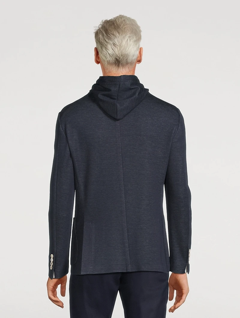 Cotton And Cashmere Jacket With Hood