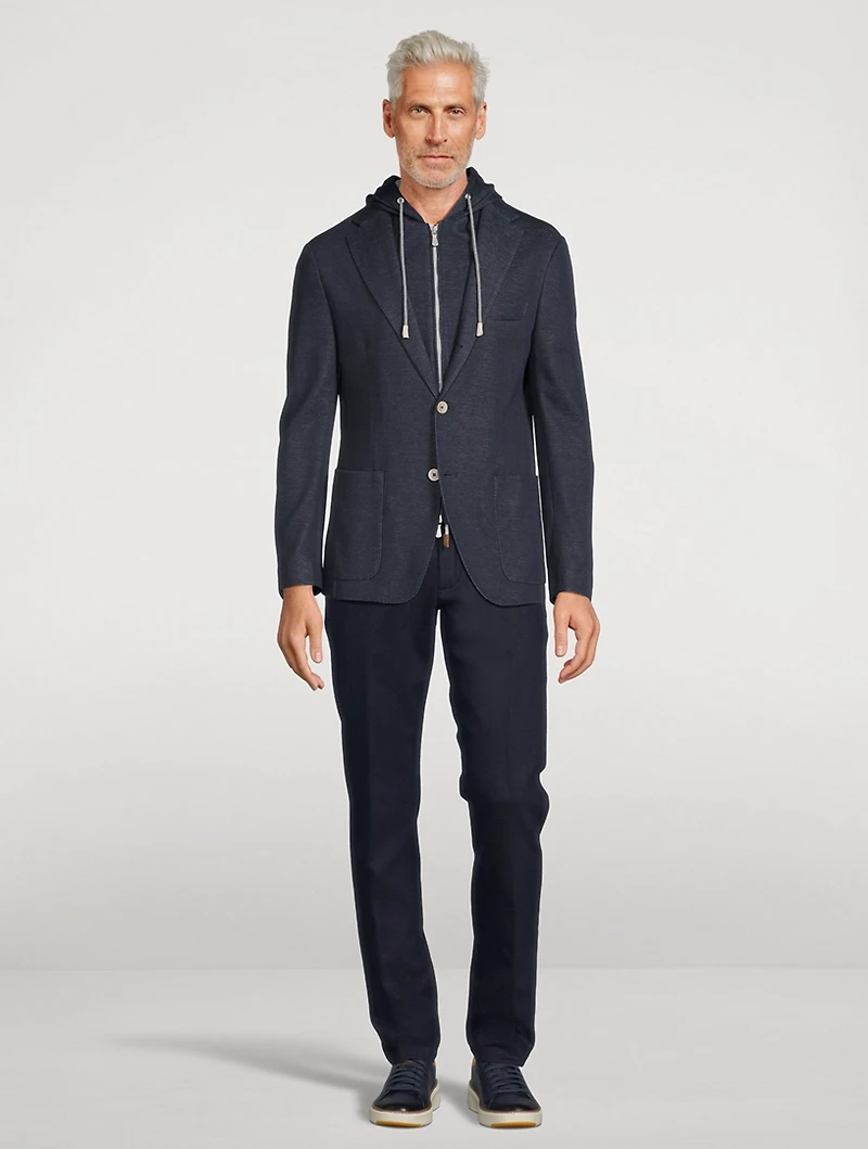 Cotton And Cashmere Jacket With Hood