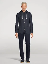 Cotton And Cashmere Jacket With Hood