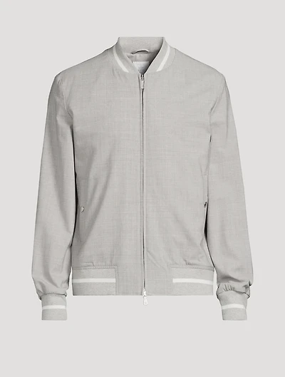 Stretch Wool Bomber Jacket