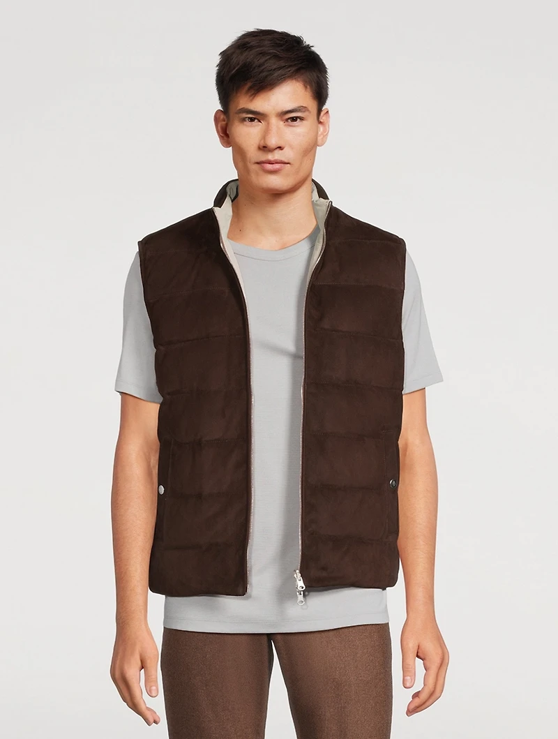 Suede Reversible Down Vest