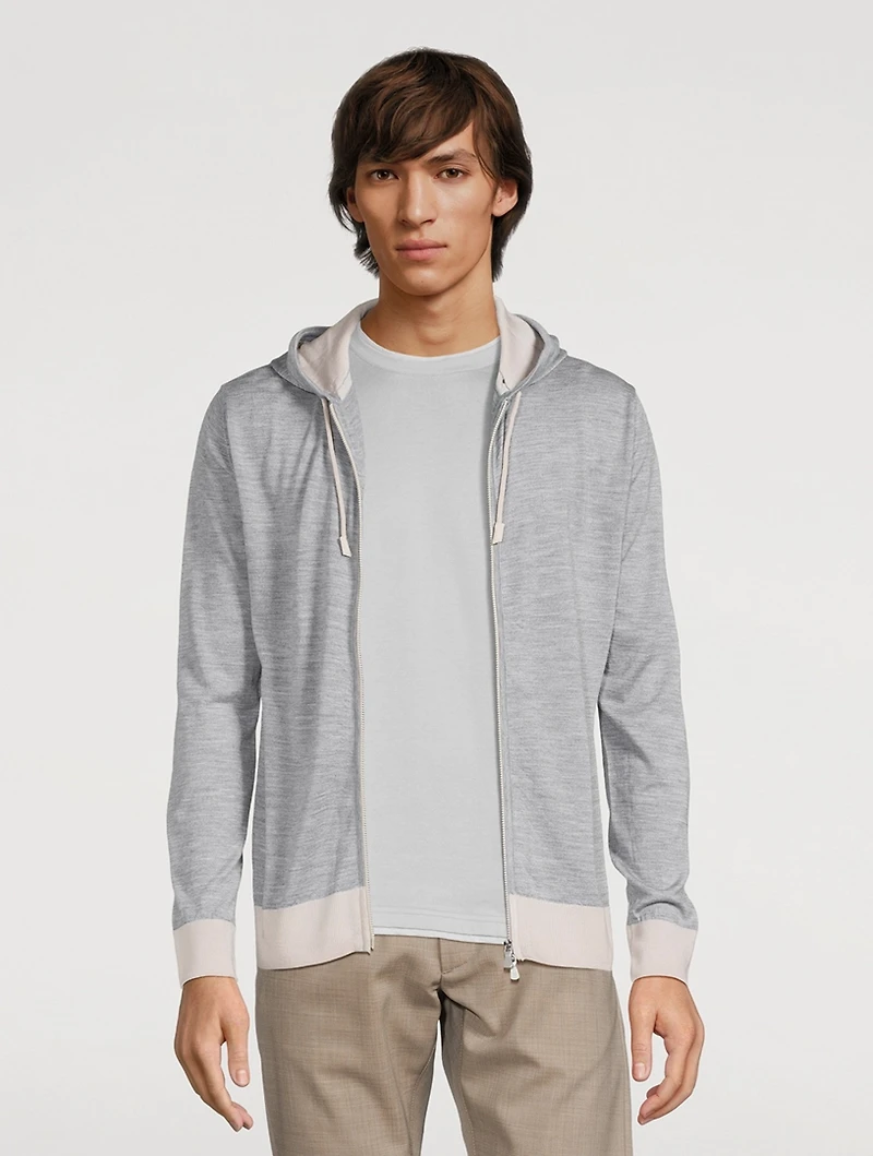 Wool And Silk Zip Hoodie