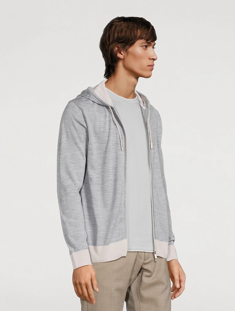Wool And Silk Zip Hoodie