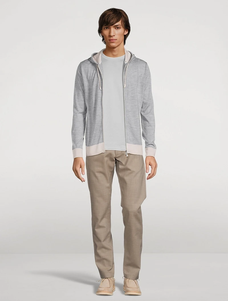 Wool And Silk Zip Hoodie