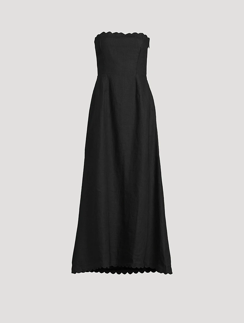 Zayla Strapless Linen Dress