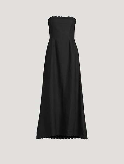 Zayla Strapless Linen Dress