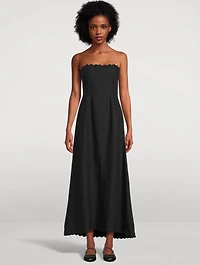 Zayla Strapless Linen Dress
