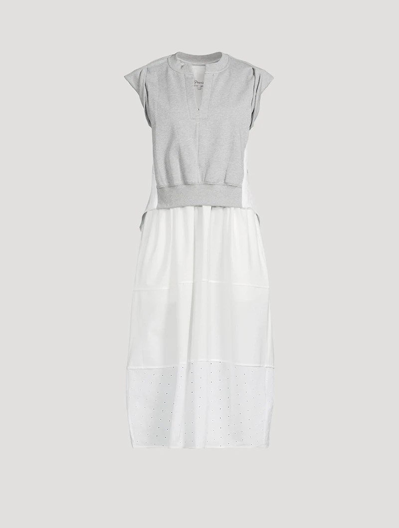 Mixed-Media Midi Dress