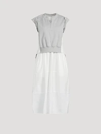 Mixed-Media Midi Dress