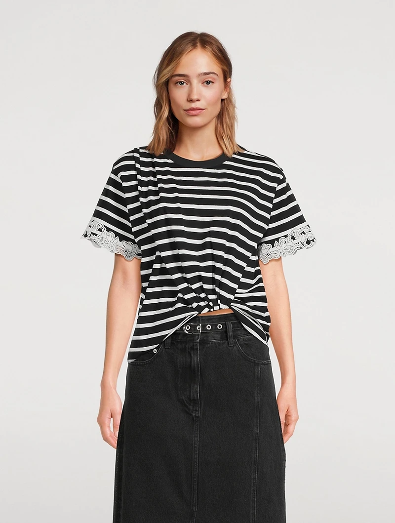 Draped T-Shirt Stripe Print