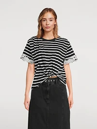 Draped T-Shirt Stripe Print