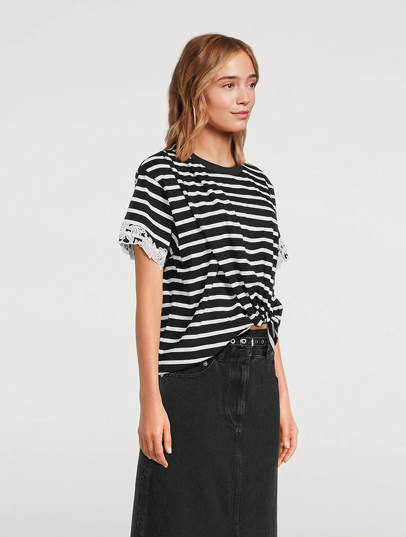 Draped T-Shirt Stripe Print