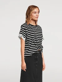 Draped T-Shirt Stripe Print