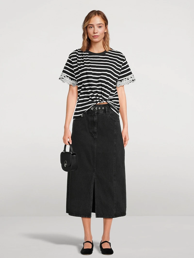 Draped T-Shirt Stripe Print