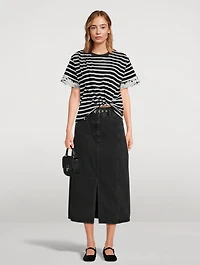 Draped T-Shirt Stripe Print