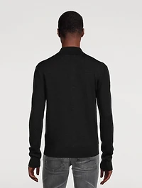 Wool Long-Sleeve Polo Shirt
