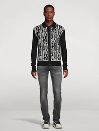 Wool Long-Sleeve Polo Shirt