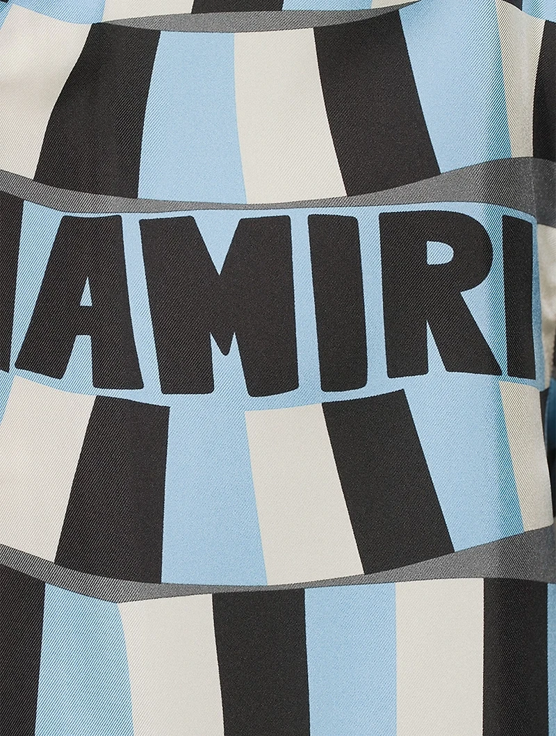Silk Bowling Shirt Snake Checker Print
