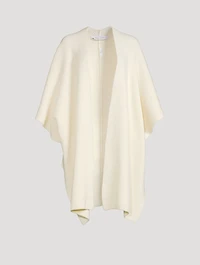 Wool-Blend Ribbed Knit Poncho
