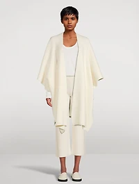 Wool-Blend Ribbed Knit Poncho