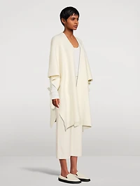 Wool-Blend Ribbed Knit Poncho