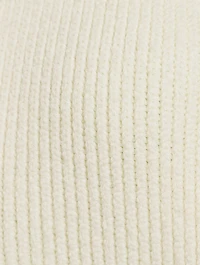 Wool-Blend Ribbed Knit Poncho