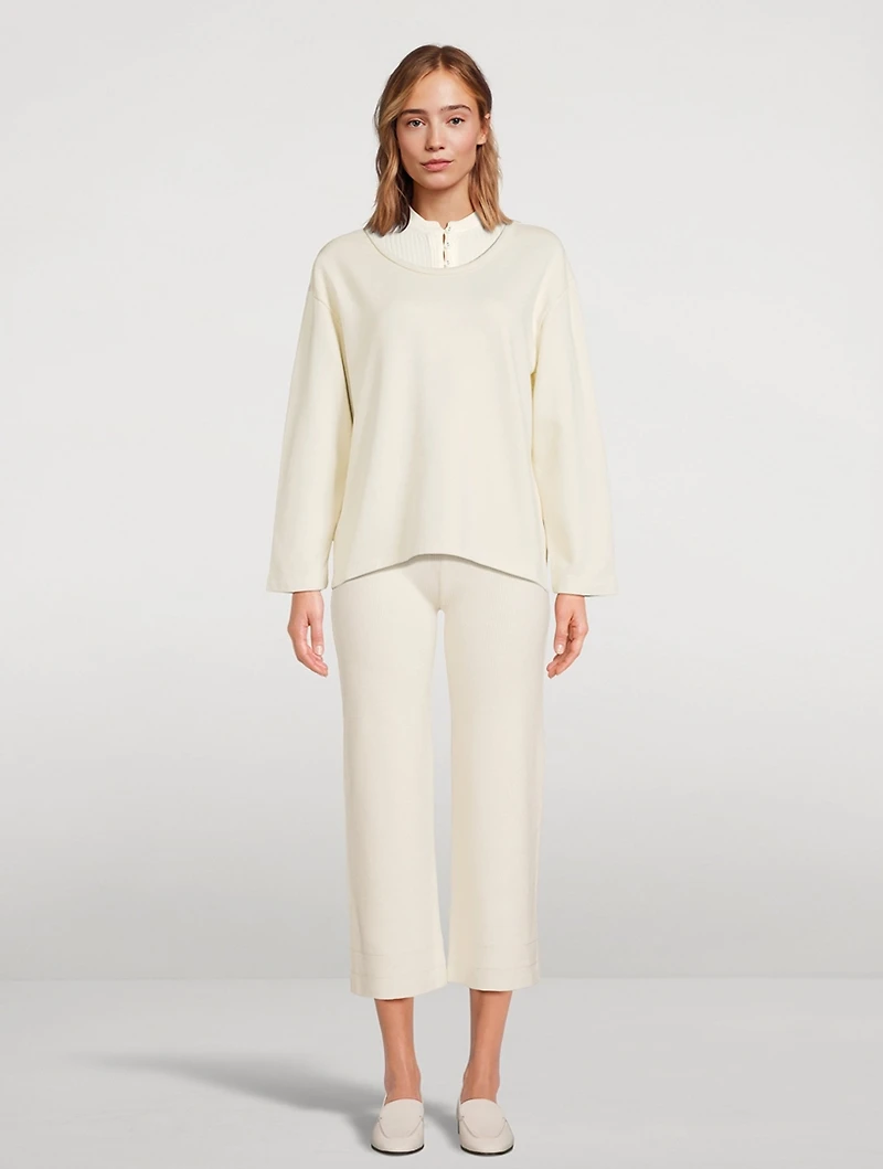 Wool-Blend Ribbed Pants