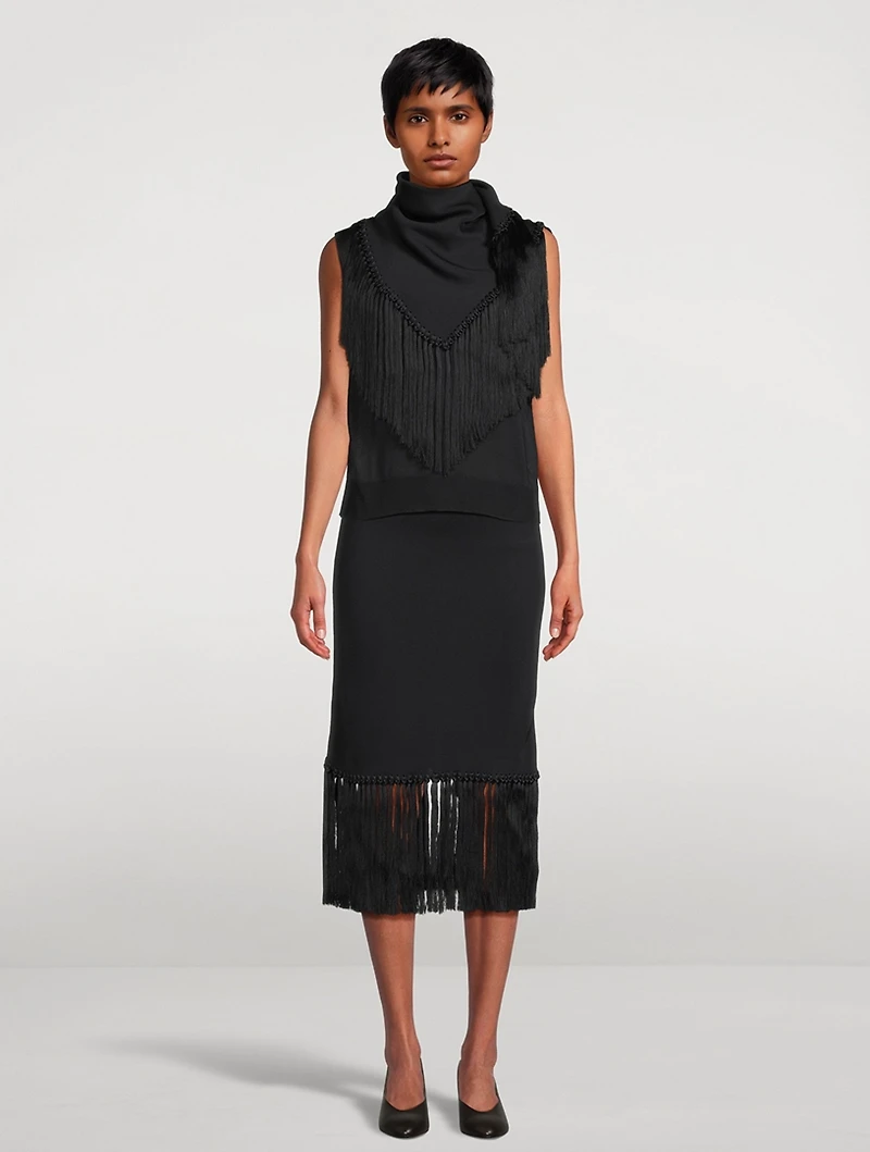 Fringe Midi Skirt