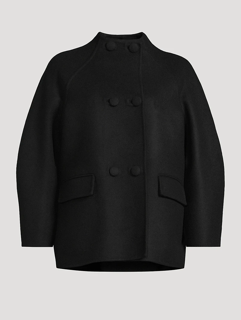 Wool Cocoon Short Coat