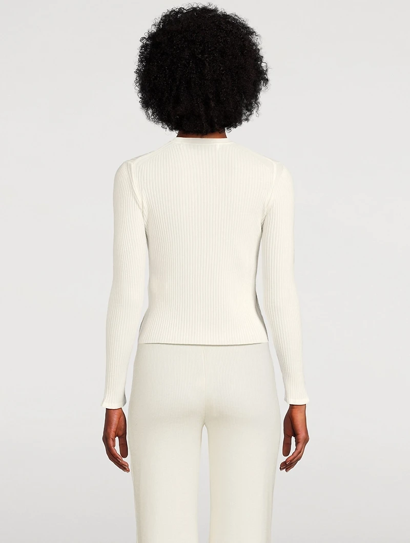 Wool-Blend Ribbed Henley