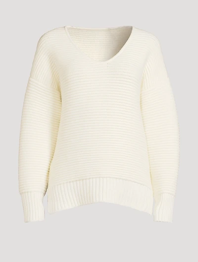 Wool-Blend Ottoman Reversible Sweater