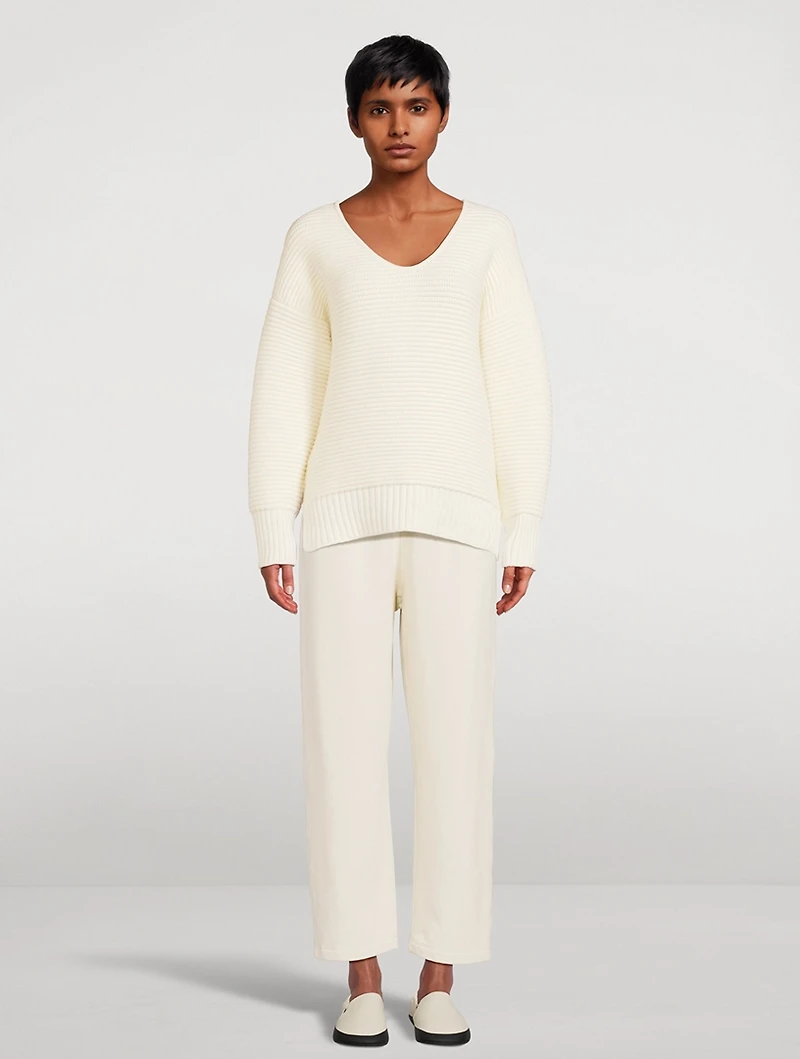 Wool-Blend Ottoman Reversible Sweater