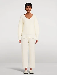 Wool-Blend Ottoman Reversible Sweater