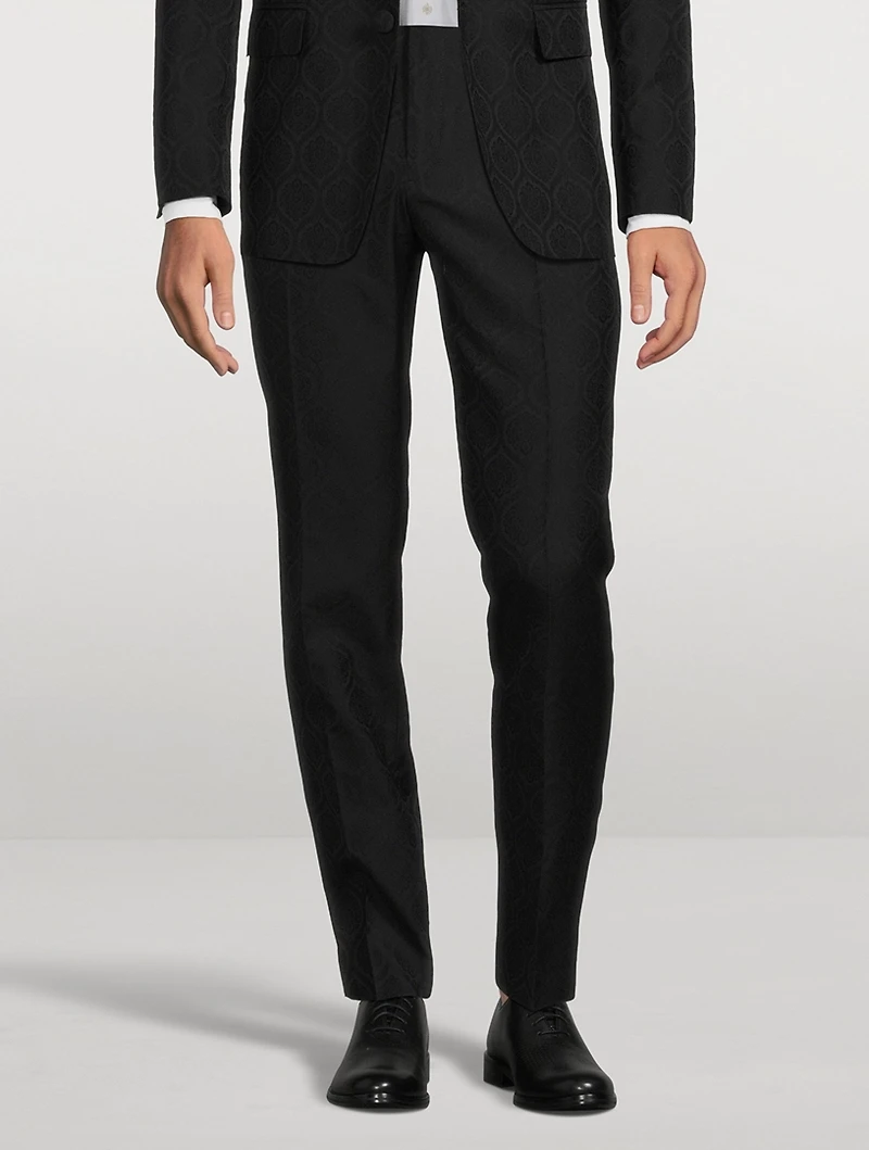 Wool And Cotton Jacquard Pants