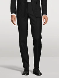 Wool And Cotton Jacquard Pants