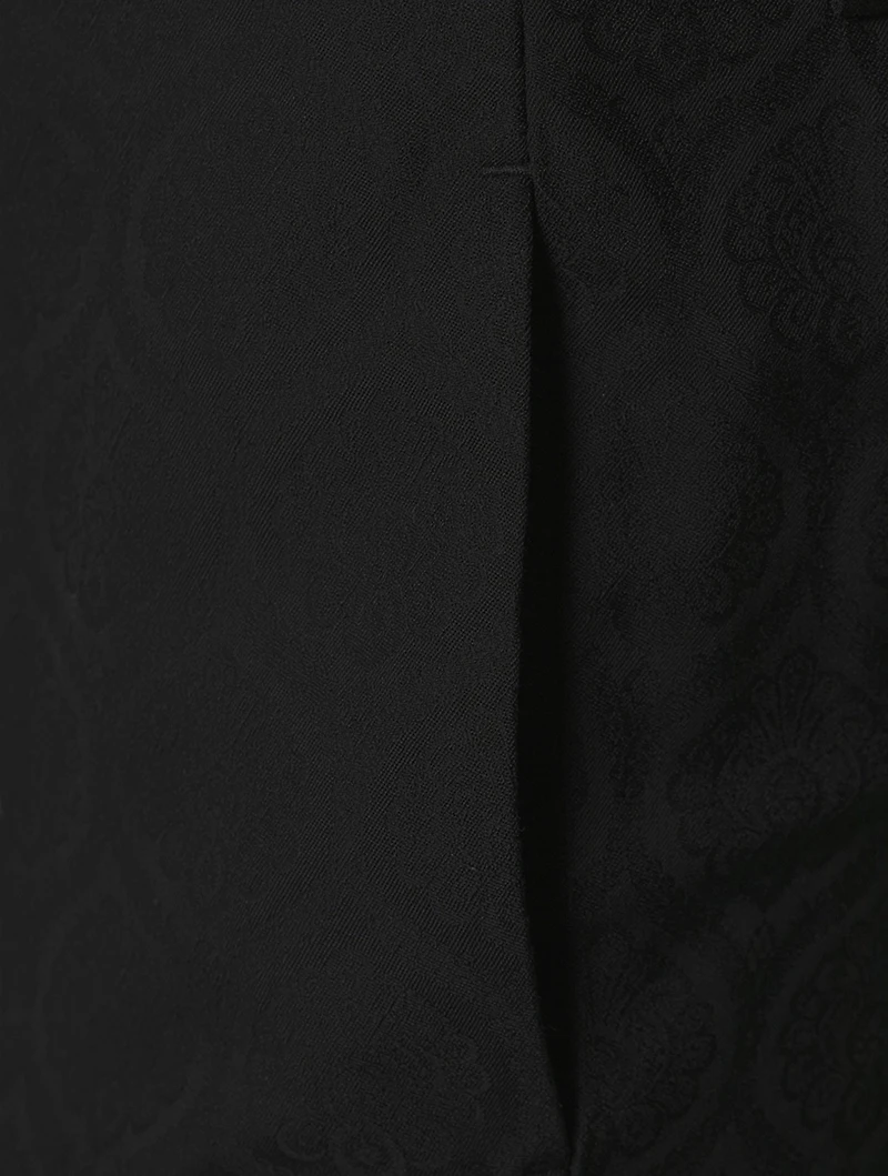 Wool And Cotton Jacquard Pants