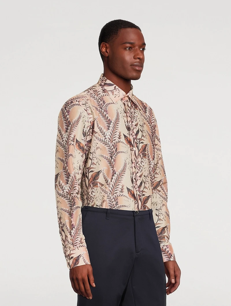 Cotton Dress Shirt Floral Print