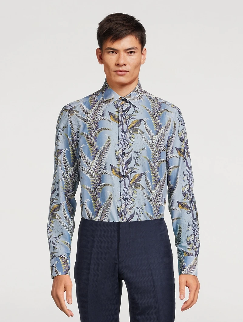 Cotton Dress Shirt Floral Print